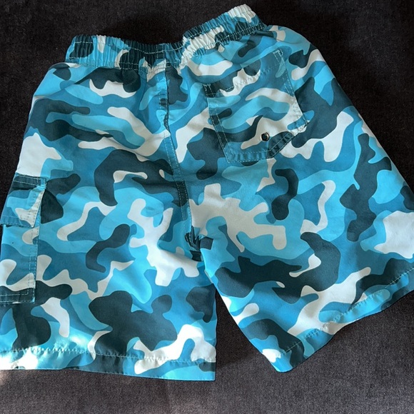 Turtle Bay Boys Blue Camo Swim Trunks - Picture 3 of 7